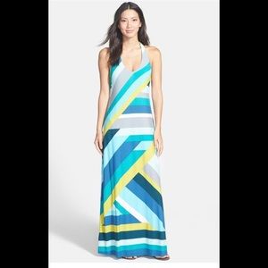 Tommy Bahama Long Halter Dress XL geometric design